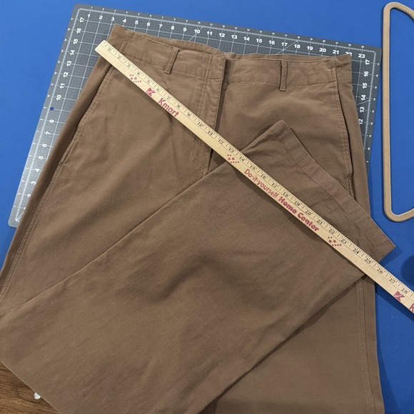 American Tall Khaki Chino Pants Women's 18 Brown Wide-Leg Cotton Stretch - Picture 4 of 10